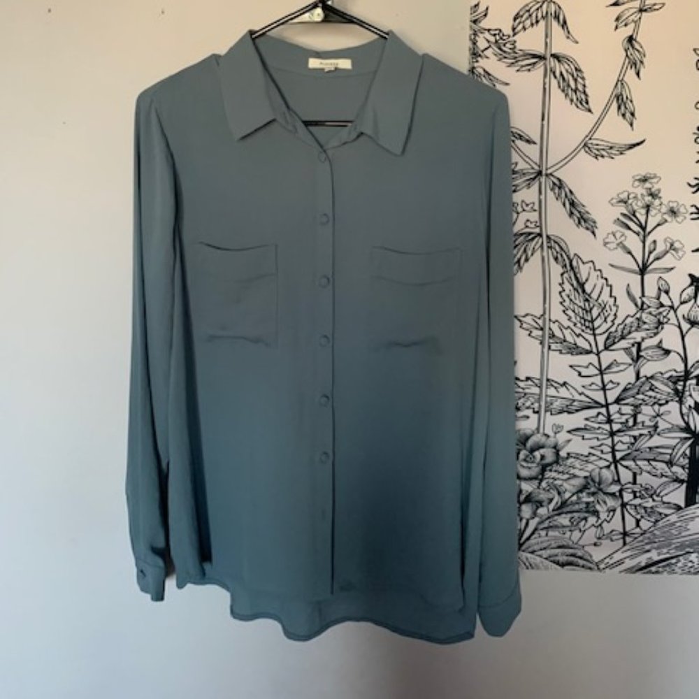 Button Down Long Sleeve Blouse